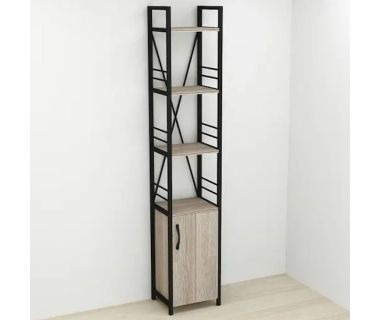 Этажерка 4/34 Ferrum-decor Серии Конект с тумбой 179x34x28 Черный ДСП Сонома Трюфель (FRD-104467)