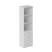 Пенал Анжело Ferrum-decor на 3 полиці із 4 ящиками 1900x500x380 ДСП Білий 16 мм (FRD-104960)