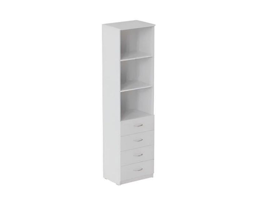 Пенал Анжело Ferrum-decor на 3 полки с 4 ящиками 1900x500x380 ДСП Белый 16 мм (FRD-104960)