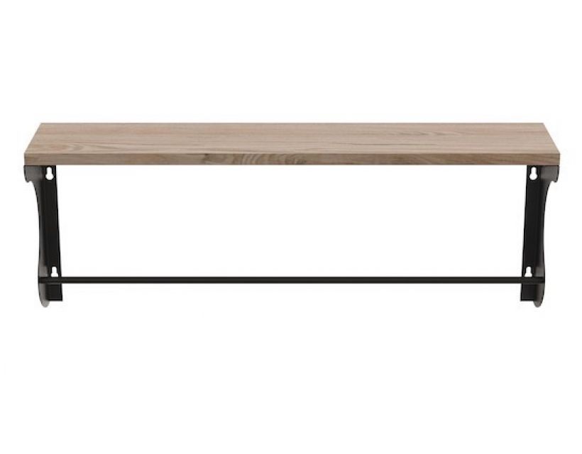 Полка настенная Ferrum-decor Юзибы 270x700x150 металл Черный ДСП Артизан 16 мм (FRD-102696)