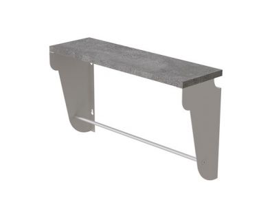 Полка настенная Ferrum-decor Мир 300x600x150 металл Белый ДСП Бетон 16 мм (FRD-102813)