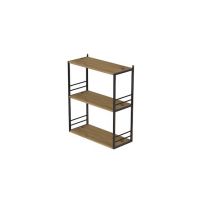 Книжкова полиця універсальна Ferrum-decor Стім 2 74x63x26 чорний ДСП Дуб Артизан 16мм (FRD-104105)