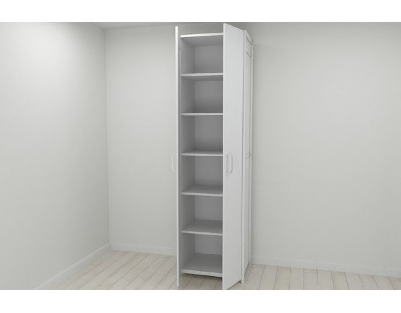 Шафа Гардероб Уні секція 7 серії Конект Ferrum-decor 220x60x50см Білий метал ДСП Білий 16 мм (FRD-104567)