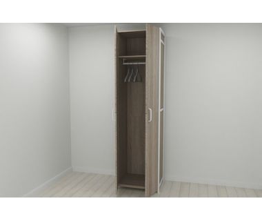 Шафа Гардероб Уні секція 6 серії Конект Ferrum-decor 220x60x50см Білий метал ДСП Дуб Сонома Трюфель 16 мм (FRD-104582)