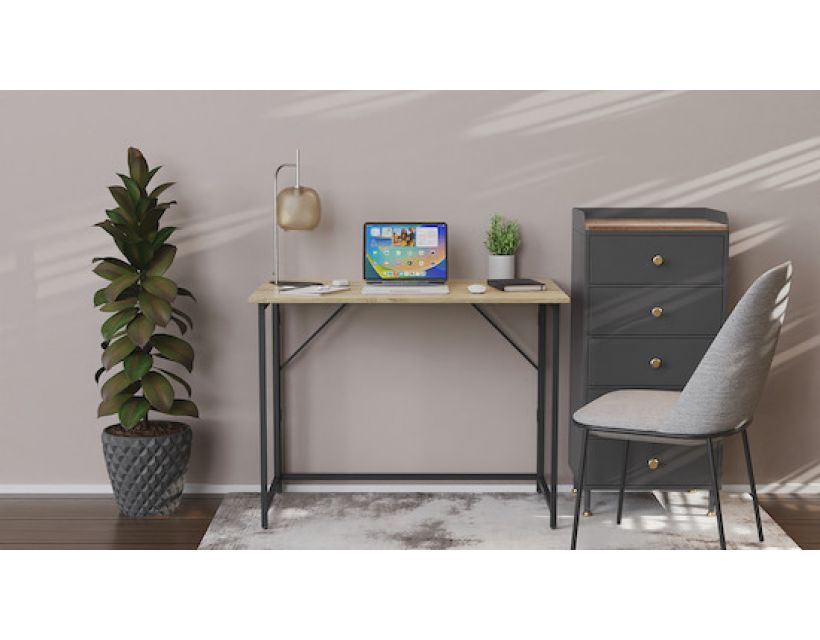 Розкладний стіл Моріс Ferrum-decor 750x1000x600 Чорний метал ДСП Дуб Сонома 16 мм (FRD-104672)