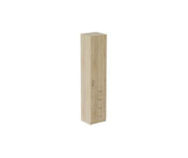 Пенал Анжело Ferrum-decor на 3 полицях з дверима та 4 ящиками 1900x400x380 ДСП Дуб Сонома 16 мм (FRD-104933)