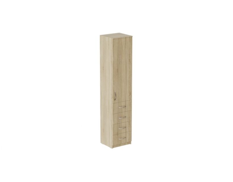 Пенал Анжело Ferrum-decor на 3 полицях з дверима та 4 ящиками 1900x400x380 ДСП Дуб Сонома 16 мм (FRD-104933)