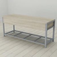 Банкетка з ящиком Ferrum-decor Дрейк 2 550x1200x400 метал Сірий ДСП Сонома 16 мм (FRD-103083)