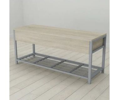 Банкетка з ящиком Ferrum-decor Дрейк 2 550x1200x400 метал Сірий ДСП Сонома 16 мм (FRD-103083) Банкетка з ящиком Ferrum-decor Дрейк 2 550x1200x400 метал Сірий ДСП Сонома 16 мм (FRD-103083)