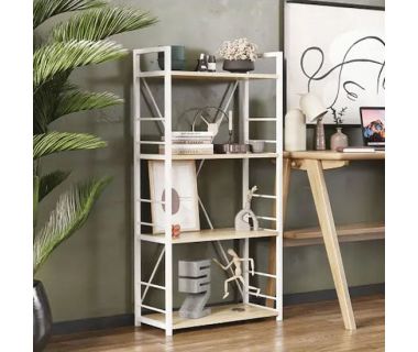 Этажерка 4/60 Ferrum-decor Серии Коннект 120x60x28 белый ДСП Дуб Сонома 16мм (FRD-104245)