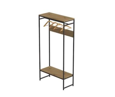 Вешалка модульная напольная Ferrum-decor Трелис 14 180x90x38 черный ДСП Дуб Артизан 16мм (FRD-104345)