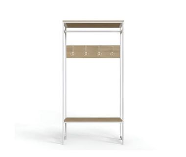 Вешалка напольная Ferrum-decor Трелис 14 180x90x38 белый ДСП Дуб Сонома 16мм (FRD-104352) Вешалка напольная Ferrum-decor Трелис 14 180x90x38 белый ДСП Дуб Сонома 16мм (FRD-104352)