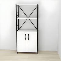 Етажерка 3/60 Ferrum-decor Серії Конект із тумбою 144x60x28 Чорний ДСП Білий (FRD-104442)