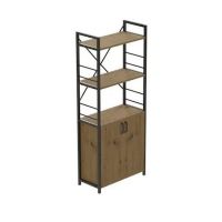 Этажерка 3/60 Ferrum-decor Серии Конект с тумбой 144x60x28 Черный ДСП Артизан (FRD-104447)