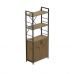 Этажерка 3/60 Ferrum-decor Серии Конект с тумбой 144x60x28 Черный ДСП Артизан (FRD-104447)