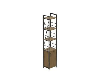 Етажерка 4/34 Ferrum-decor Серії Конект з тумбою 179x34x28 Чорний ДСП Артизан (FRD-104468)