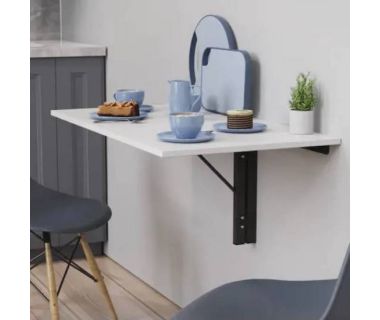 Обідній стіл-трансформер Ніка стіновий Ferrum-decor 420x900x500 Чорний метал ДСП Білий 16 мм (FRD-105164)