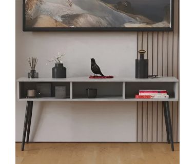 Тумба під телевізор Кентуккі Ferrum-decor 45x139x38 Чорний метал ДСП Бетон 16 мм (FRD-106727) Тумба під телевізор Кентуккі Ferrum-decor 45x139x38 Чорний метал ДСП Бетон 16 мм (FRD-106727)