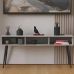 Тумба под телевизор Кентукки Ferrum-decor 45x139x38 Черный металл ДСП Бетон 16 мм (FRD-106727)