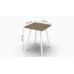 Табурет Ferrum-decor 430x320x320 Белый металл ДСП Дуб Сонома Трюфель 16 мм (FRD-104644)