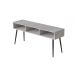 Тумба под телевизор Кентукки Ferrum-decor 45x139x38 Черный металл ДСП Бетон 16 мм (FRD-106727)
