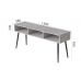 Тумба под телевизор Кентукки Ferrum-decor 45x139x38 Черный металл ДСП Бетон 16 мм (FRD-106727)