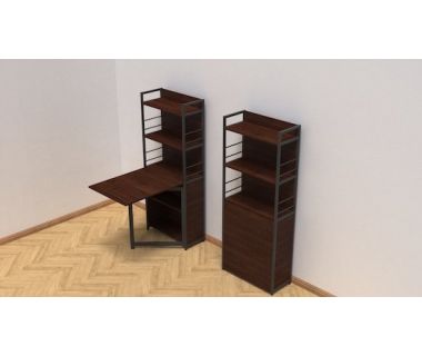 Стіл книга з етажеркою Практик 2 Ferrum-decor 1555x640x990 Чорний метал ДСП Венге Магія 16 мм (FRD-105393)