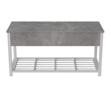 Банкетка з ящиком Ferrum-decor Дрейк 2 550x1200x400 метал Білий ДСП Бетон 16 мм (FRD-103079) Банкетка з ящиком Ferrum-decor Дрейк 2 550x1200x400 метал Білий ДСП Бетон 16 мм (FRD-103079)