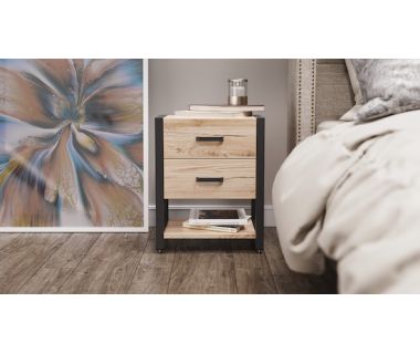 Тумба універсальна Ferrum-decor Вів'єн 2/1 50x41x40 чорний ДСП Дуб Артизан 16мм (FRD-104172)