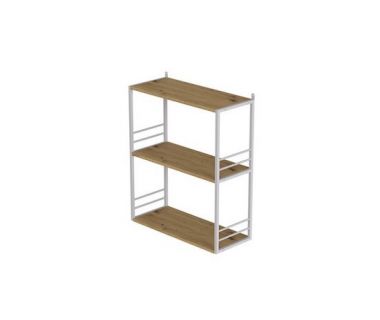 Книжная полка универсальная Ferrum-decor Стим 2 74x63x26 белый ДСП Дуб Артизан 16мм (FRD-104111)