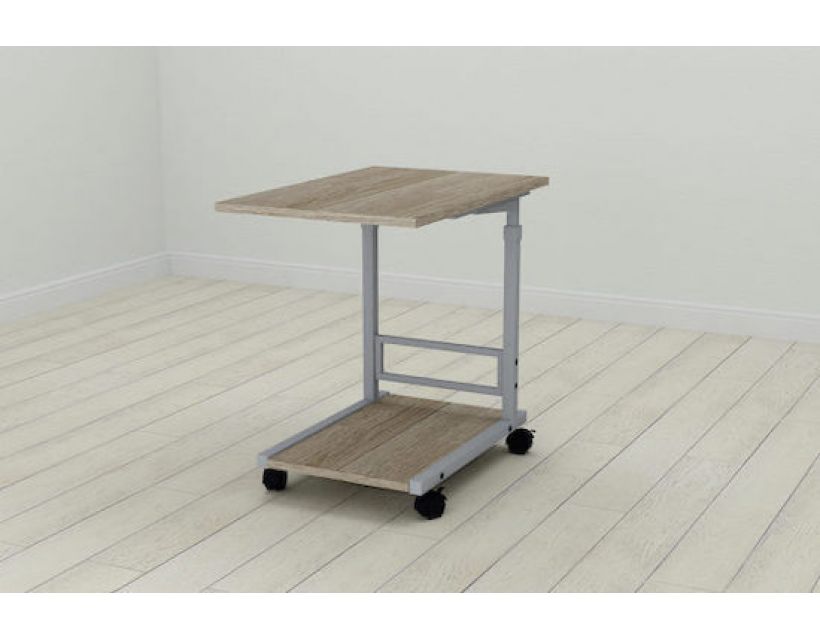 Стіл приставний Ferrum-decor Френа 62x40x60 метал Сірий ДСП Дуб Сонома Трюфель 16мм (FRD-102523)