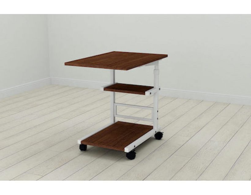 Стіл приставний Ferrum-decor Адан 62x40x60 метал Білий ДСП Венге 16мм (FRD-105394)