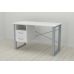 Письмовий стіл із ящиками Ferrum-decor Оскар 750x1200x700 метал Сірий ДСП Білий 16 мм (FRD-103268)