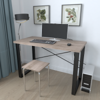 Письменный стол Ferrum-decor Драйв 750x1400x700 Черный металл ДСП Дуб Сонома Трюфель 32 мм (FRD-103405)