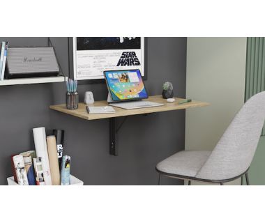 Обідній стіл трансформер Ніка стіновий Ferrum-decor 420x900x500 Чорний метал ДСП Дуб Сонома 16 мм (FRD-105167)