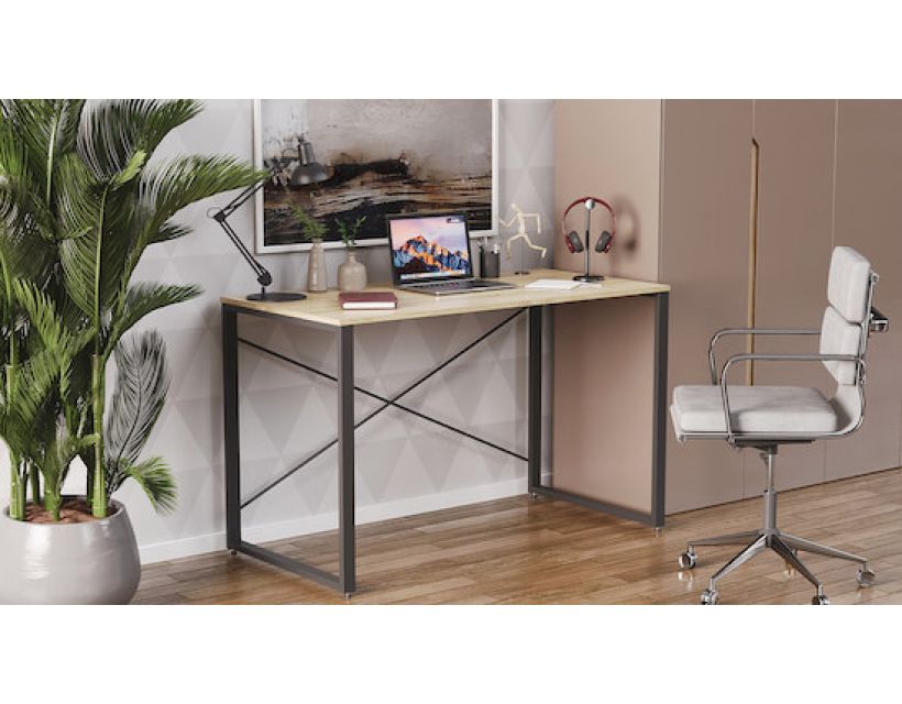 Письмовий стіл Ferrum-decor Серії Коннект 75x120x600 чорний ДСП Дуб Сонома 16мм (FRD-104204)