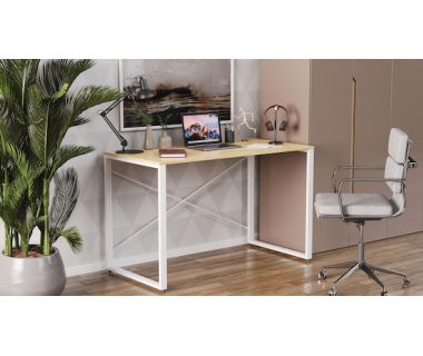 Письмовий стіл Ferrum-decor Серії Коннект 75x120x600 білий ДСП Дуб Артизан 16мм (FRD-104209)