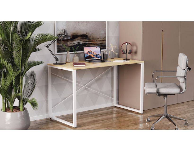 Письмовий стіл Ferrum-decor Серії Коннект 75x120x600 білий ДСП Дуб Артизан 16мм (FRD-104209)