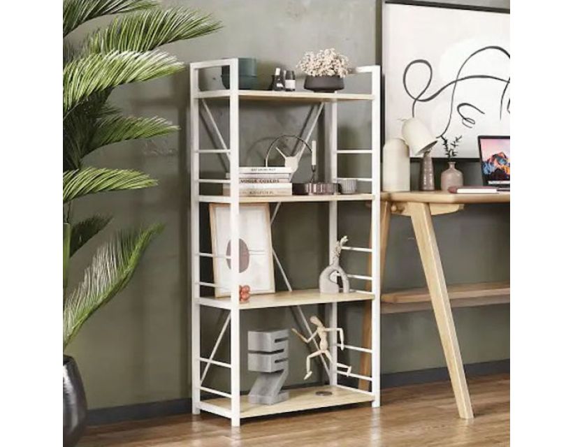 Етажерка 4/60 Ferrum-decor Серії Коннект 120x60x28 білий ДСП Дуб Сонома 16мм (FRD-104245)