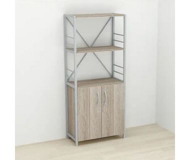Етажерка 3/60 Ferrum-decor Серії Конект із тумбою 144x60x28 Сірий ДСП Сонома Трюфель (FRD-104460)