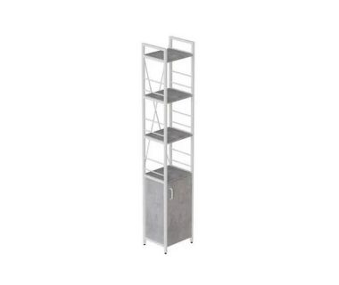 Этажерка 4/34 Ferrum-decor Серии Коннект с тумбой 179x34x28 Белый ДСП Бетон (FRD-104476)