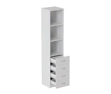 Пенал Анжело Ferrum-decor на 3 полиці із 4 ящиками 1900x400x380 ДСП Білий 16 мм (FRD-104923)
