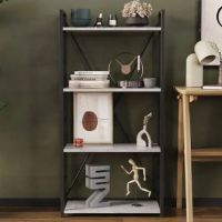Етажерка 4/60 Ferrum-decor Серії Коннект 120x60x28 чорний ДСП Бетон 16мм (FRD-105552)