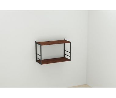 Книжная полка универсальная Ferrum-decor Стим 1 38x63x26 черный ДСП Венге 16мм (FRD-106177)