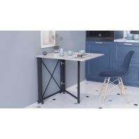 Стол-книга трансформер Орион 1 Ferrum-decor 750x810x730 Черный металл ДСП Бетон 16 мм (FRD-104603)