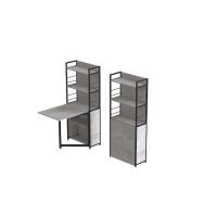 Стіл книга з етажеркою Практик 2 Ferrum-decor 1555x640x990 Чорний метал ДСП Бетон 16 мм (FRD-104631)
