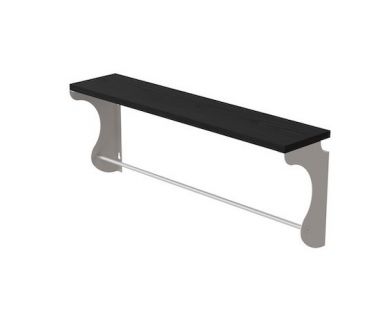 Полка настенная Ferrum-decor Юзибы 270x700x150 металл Белый ДСП Венге 16 мм (FRD-102704)