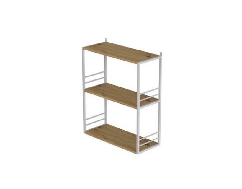 Книжкова полиця універсальна Ferrum-decor Стім 2 74x63x26 білий ДСП Дуб Артизан 16мм (FRD-104111)