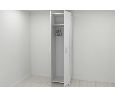 Шафа Гардероб Уні секція 6 серії Конект Ferrum-decor 220x60x50см Білий метал ДСП Білий 16 мм (FRD-104579)