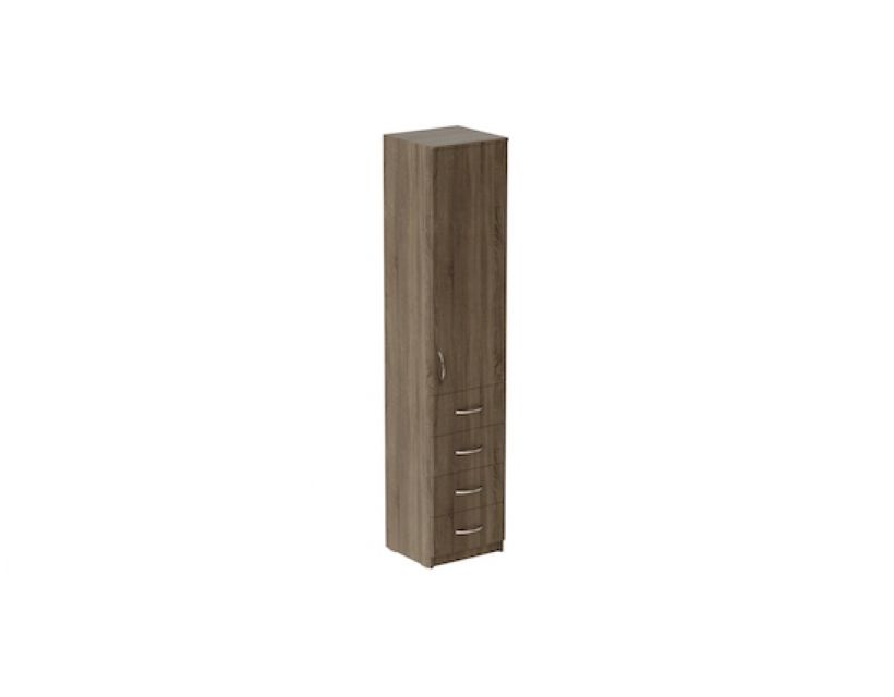 Пенал Анжело Ferrum-decor на 3 полиці з дверима та 4 ящиками 1900x400x380 ДСП Дуб Сонома Трюфель 16 мм (FRD-104934)